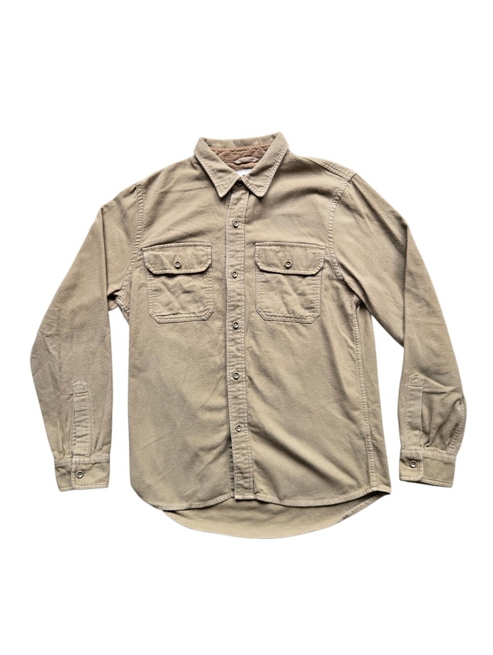 Buck Mason Tan Brushed Cotton Long Sleeve Field Button Down Shirt